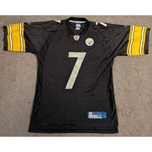 Vintage Y2K Reebok Pittsburgh Steelers Ben Roethlisberger Black Jersey Men's M